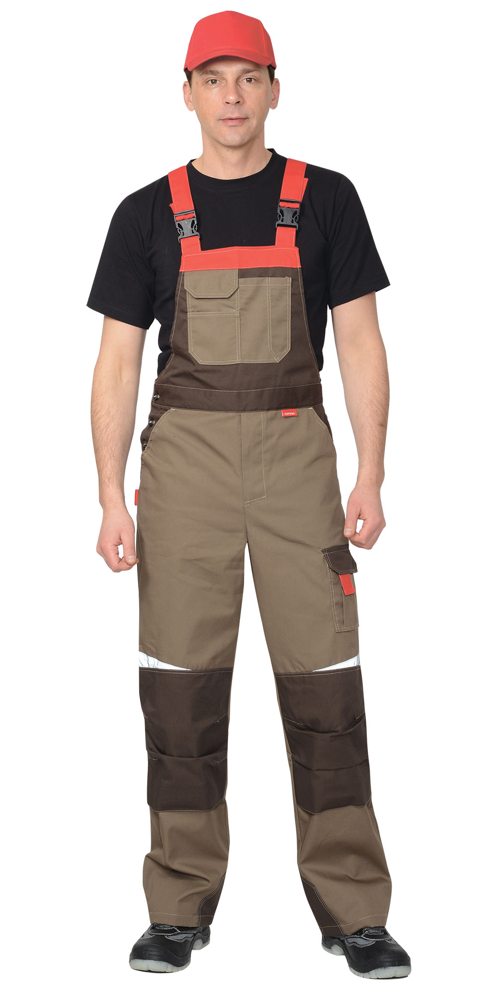 Полукомбинезон СИРИУС-ФАВОРИТ-МЕГА светло коричневый с коричневым, красным и СОП