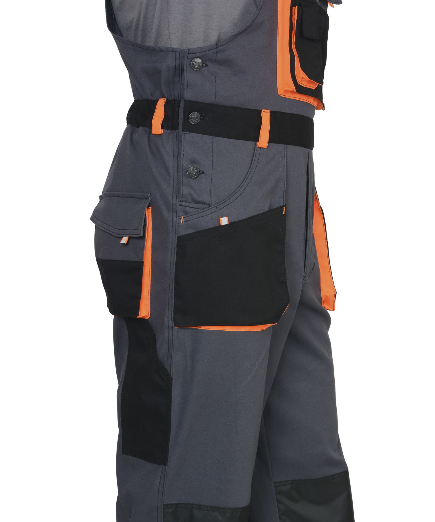 Полукомбинезон СИРИУС-МАНХЕТТЕН т.серый с оранж. и черным тк. стрейч пл. 250 г/кв.м 