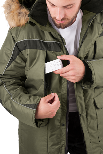 Куртка ДИКСОН зимняя, хаки-черный