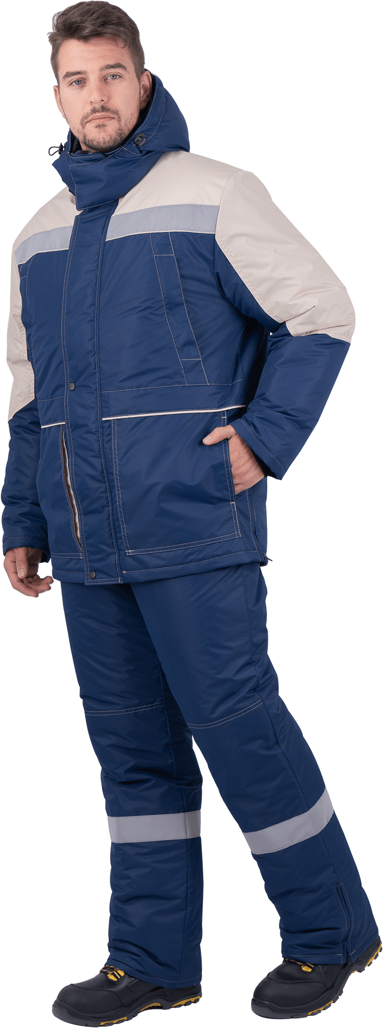 Костюм ЕНИСЕЙ зимний, синий-бежевый