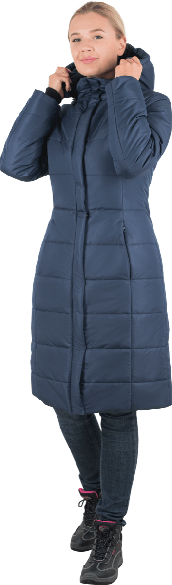 Пальто ФЬЮЖЕН зимнее, т/синий, женское