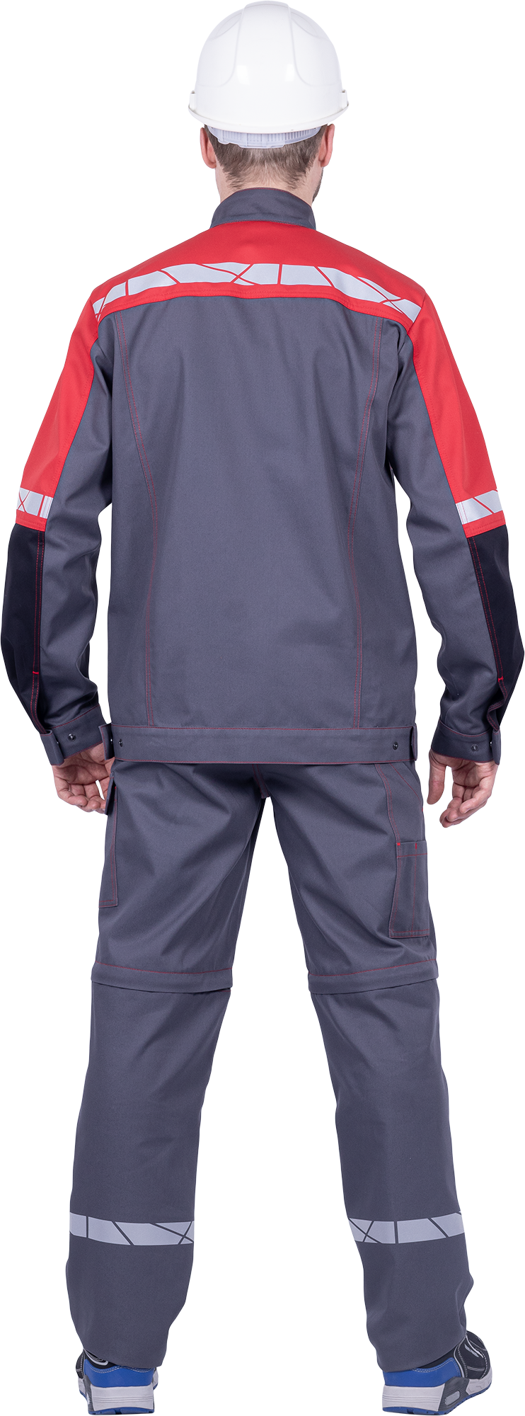 Куртка ХАЙ-ТЕК SAFETY летняя, серый-красный-черный