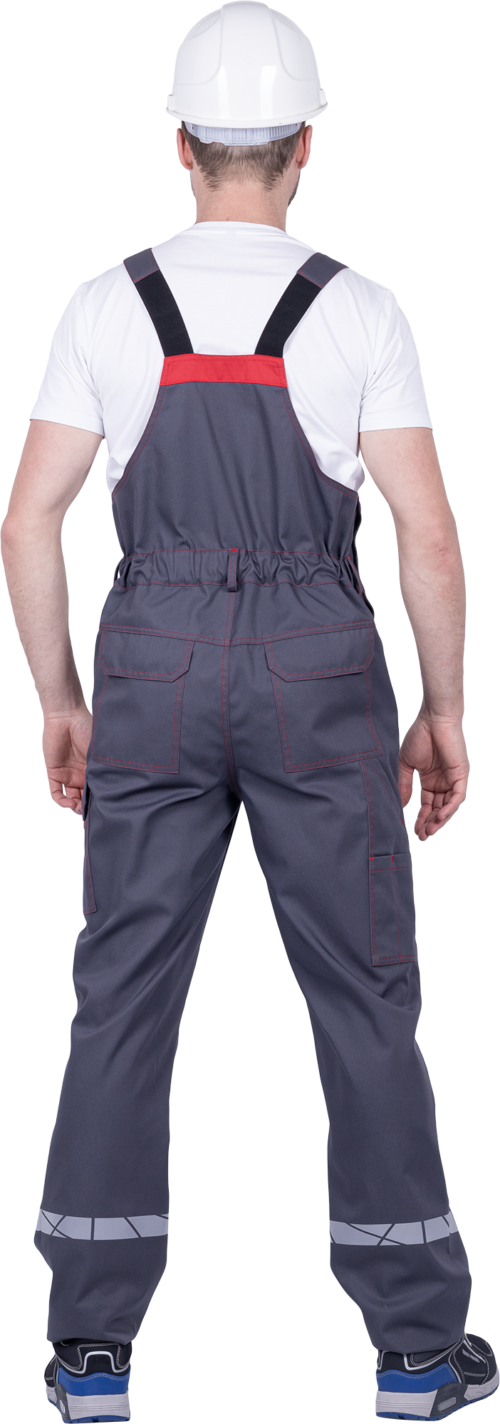 Полукомбинезон ХАЙ-ТЕК SAFETY летний, серый-красный