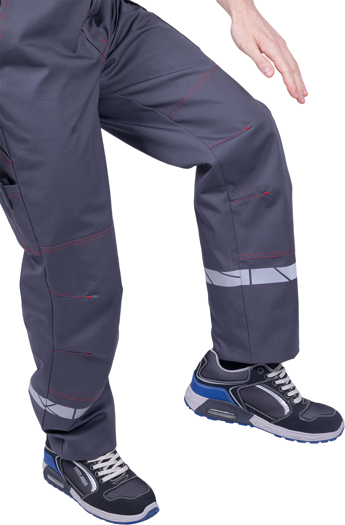 Полукомбинезон ХАЙ-ТЕК SAFETY летний, серый-красный