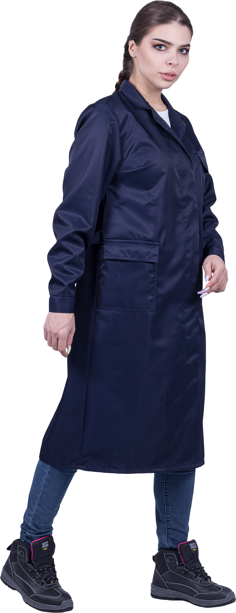 Халат кислотостойкий, т/синий, женский