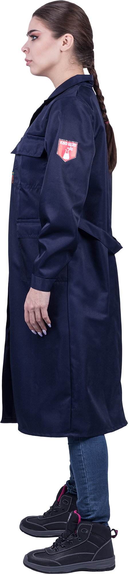 Халат кислотостойкий, т/синий, женский