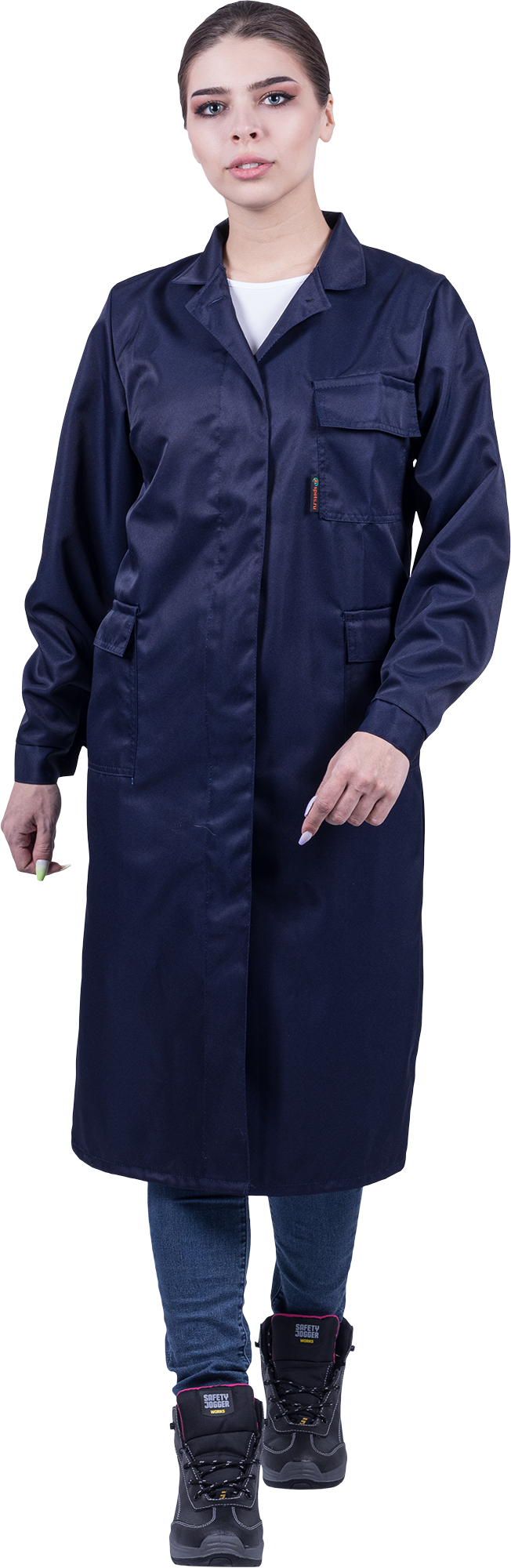 Халат кислотостойкий, т/синий, женский
