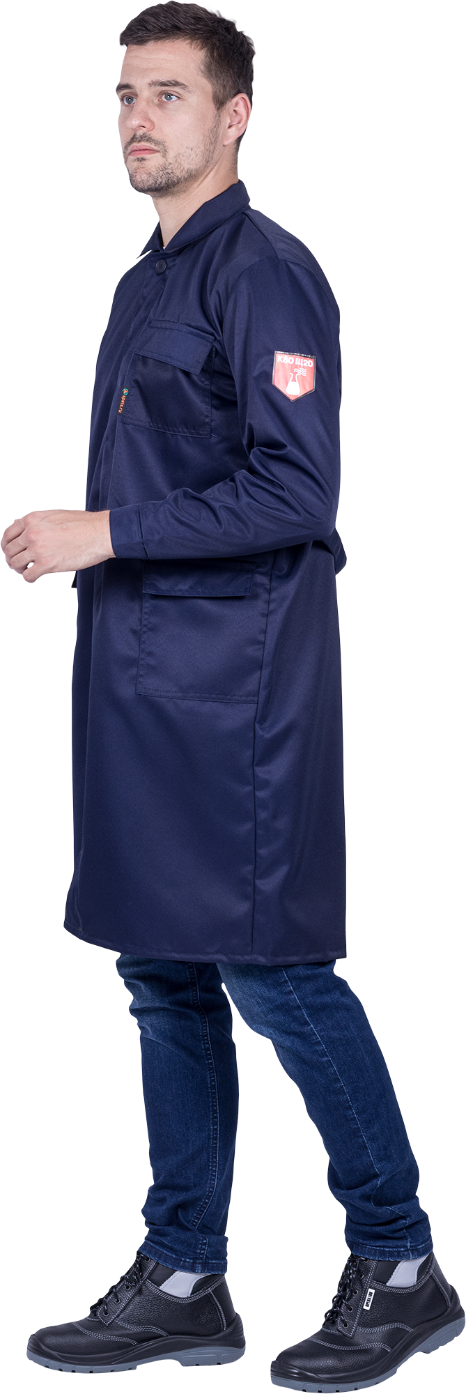 Халат кислотостойкий, т/синий