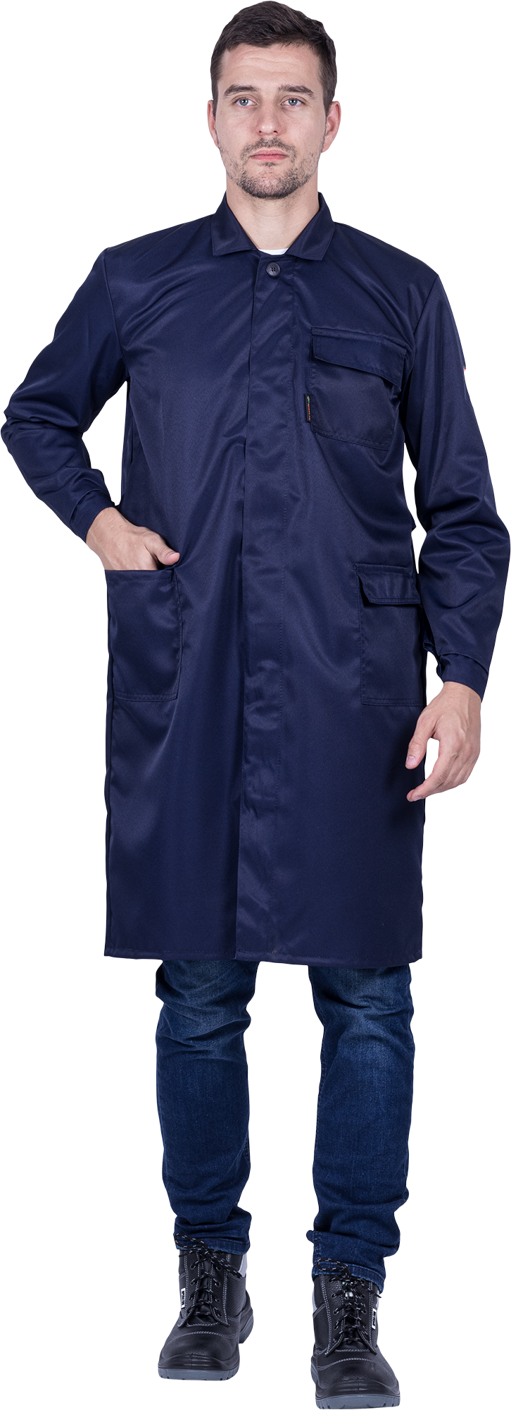 Халат кислотостойкий, т/синий