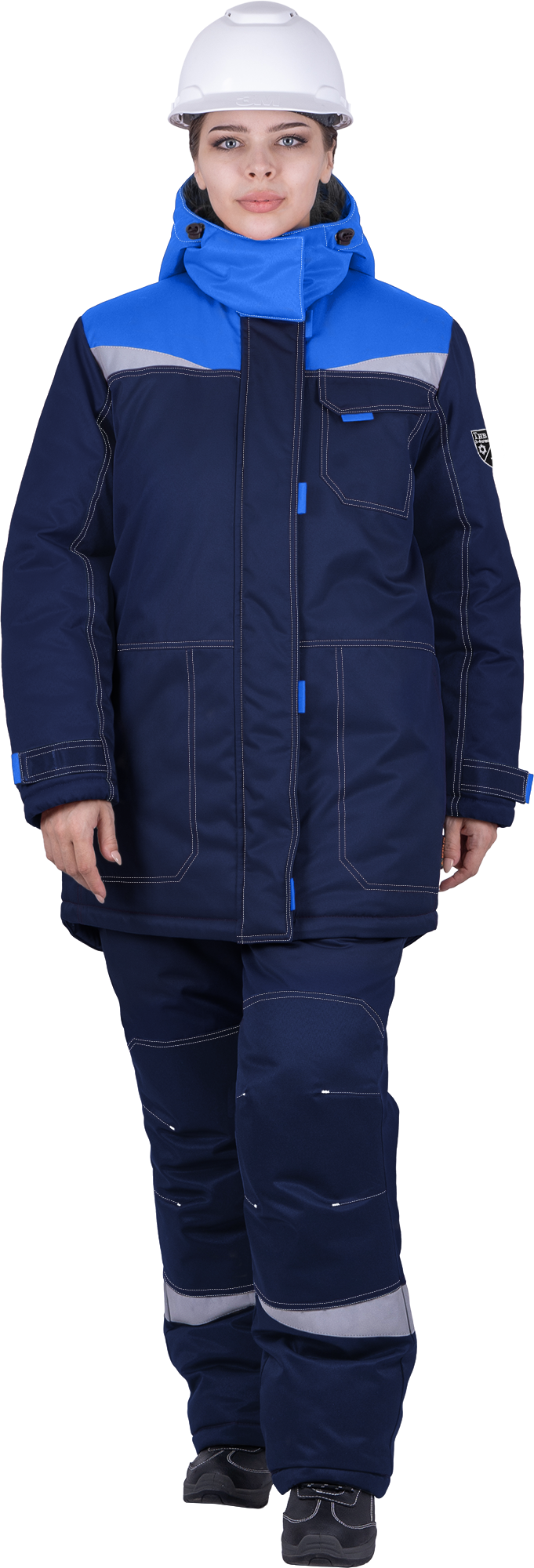 Костюм КМ-10 ЛЮКС зимний 3-4 класс, синий-василек, женский