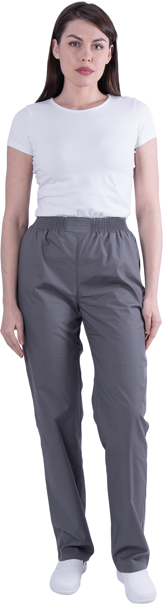 Костюм БИСТРО, белый-т/серый, женский