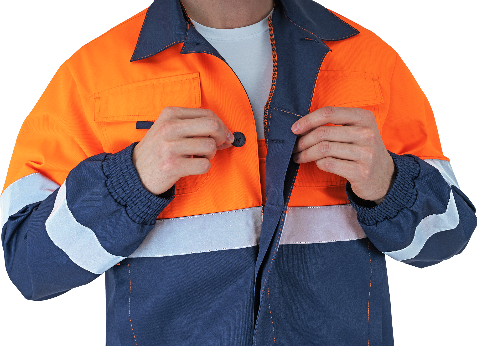 Костюм БРАЙТ, Со - 3-ий класс защиты, флуоресцентный оранжевый-синий