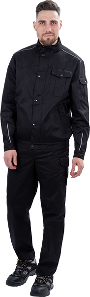 Костюм ФОРПОСТ летний, черный (куртка, брюки)