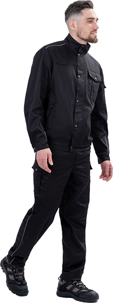 Костюм ФОРПОСТ летний, черный (куртка, брюки)
