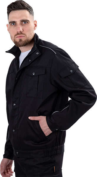 Костюм ФОРПОСТ летний, черный (куртка, брюки)