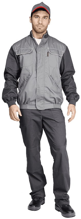 Костюм НАВИГАТОР-2 летний, серый (Куртка+полукомбинезон) Импорт