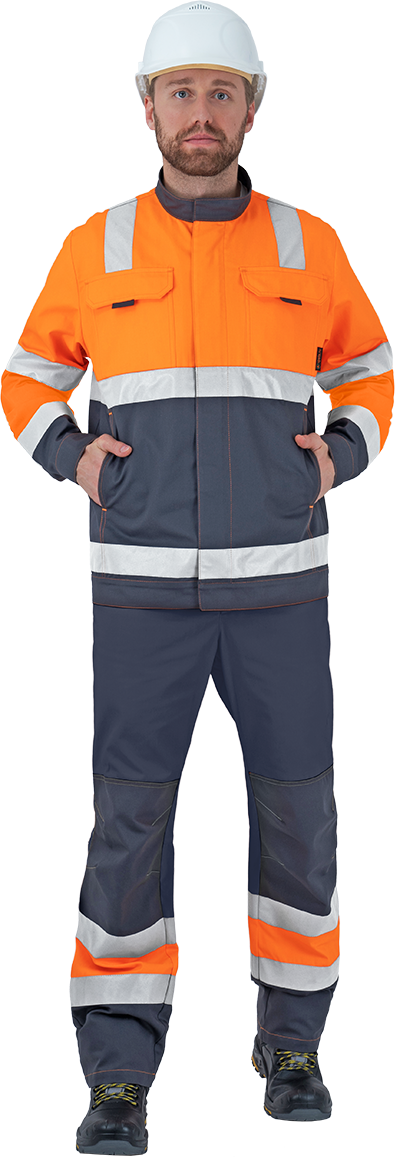 Костюм РЕФЛЕКТ-2, 3-й класс защиты, флуоресцентный оранжевый-серый