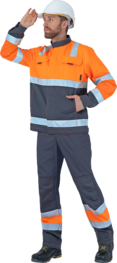 Костюм РЕФЛЕКТ-2, 3-й класс защиты, флуоресцентный оранжевый-серый