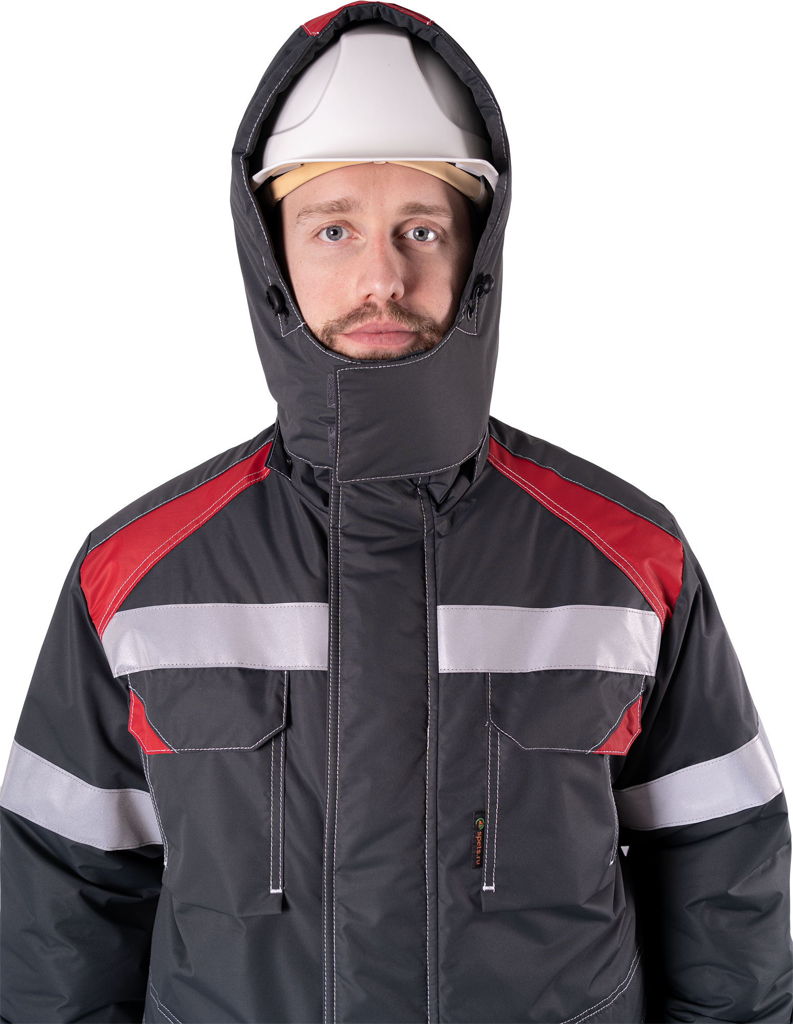 Костюм СТАРАТЕЛЬ зимний, серый-красный Импорт