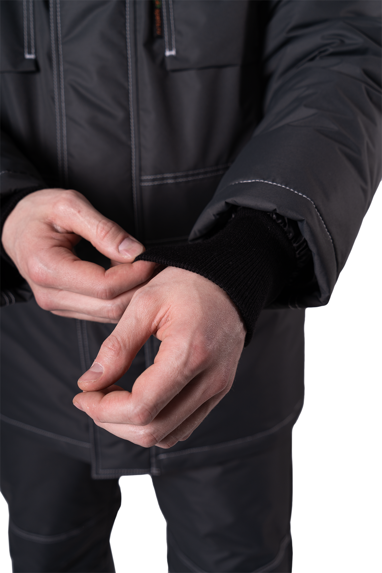 Костюм СТАРАТЕЛЬ зимний, серый-красный Импорт