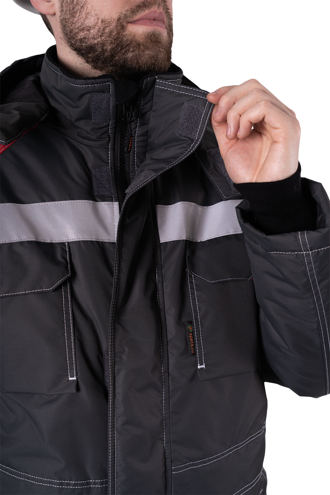 Костюм СТАРАТЕЛЬ зимний, серый-красный Импорт