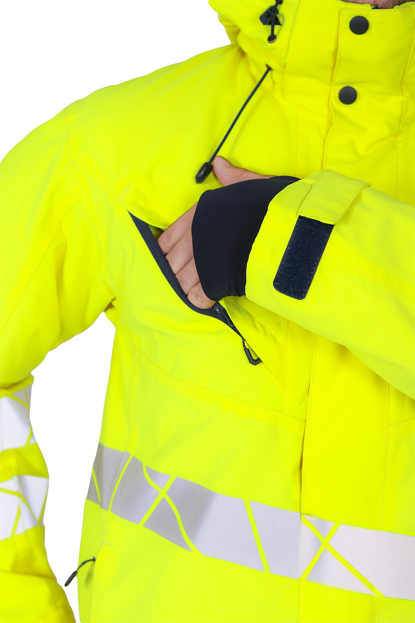 Куртка мужская утепленная ACTIVE, флуоресцентный желтый-синий