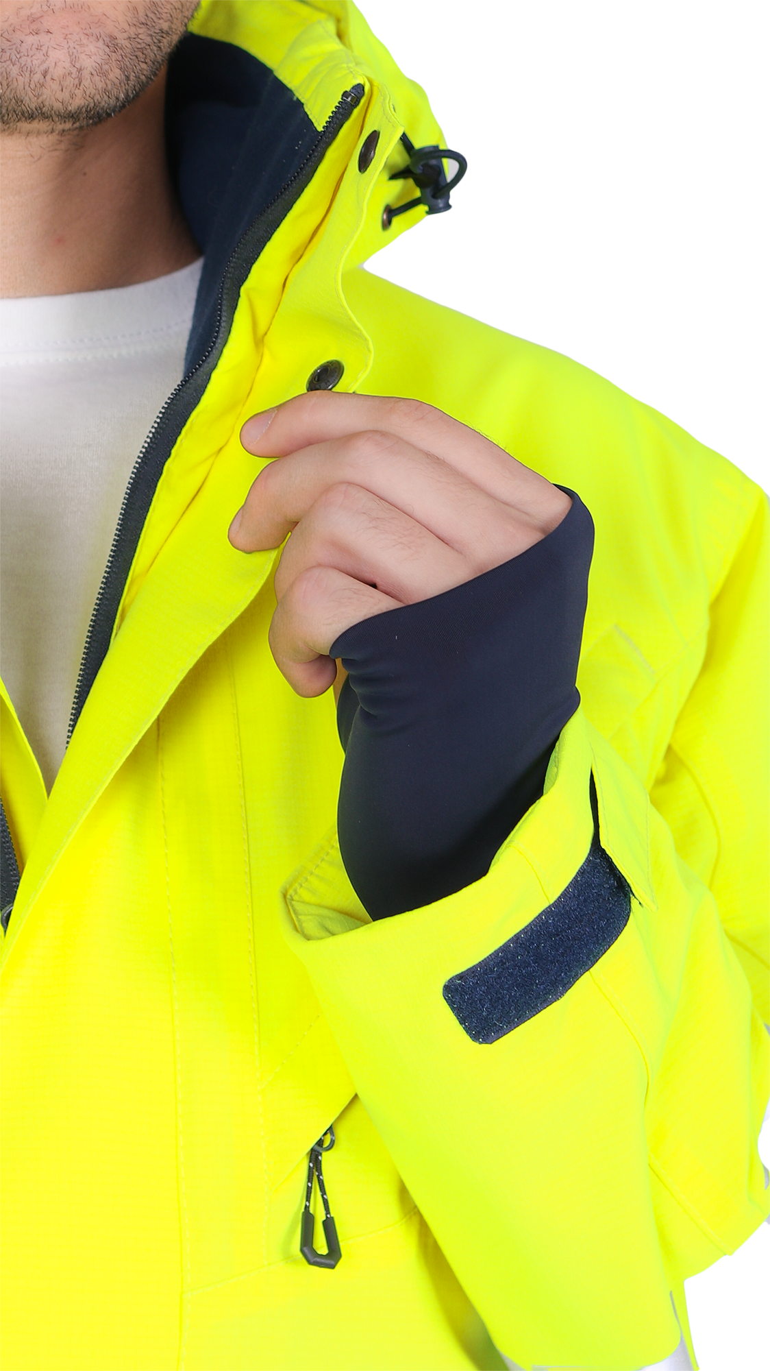 Куртка мужская утепленная ACTIVE, флуоресцентный желтый-синий