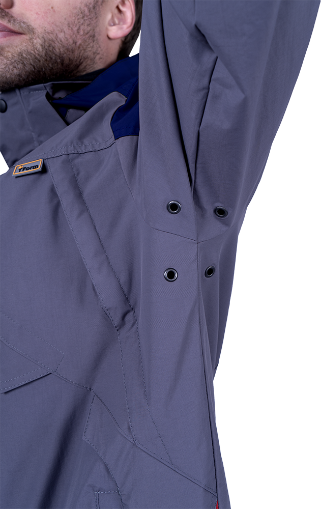 Куртка-штормовка РЕСПЕКТ, серый-т/синий