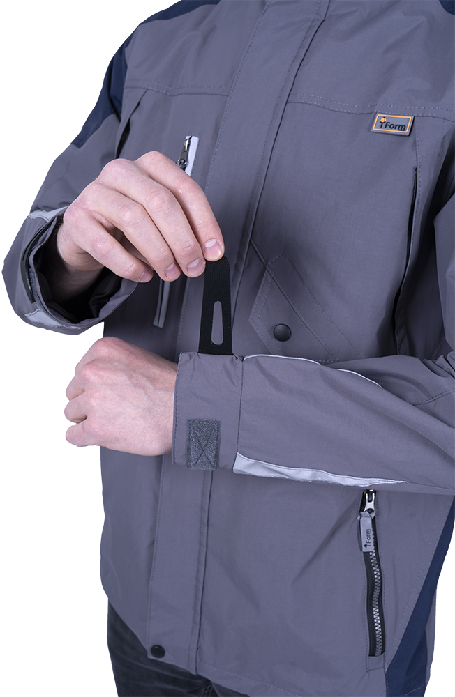 Куртка-штормовка РЕСПЕКТ, серый-т/синий